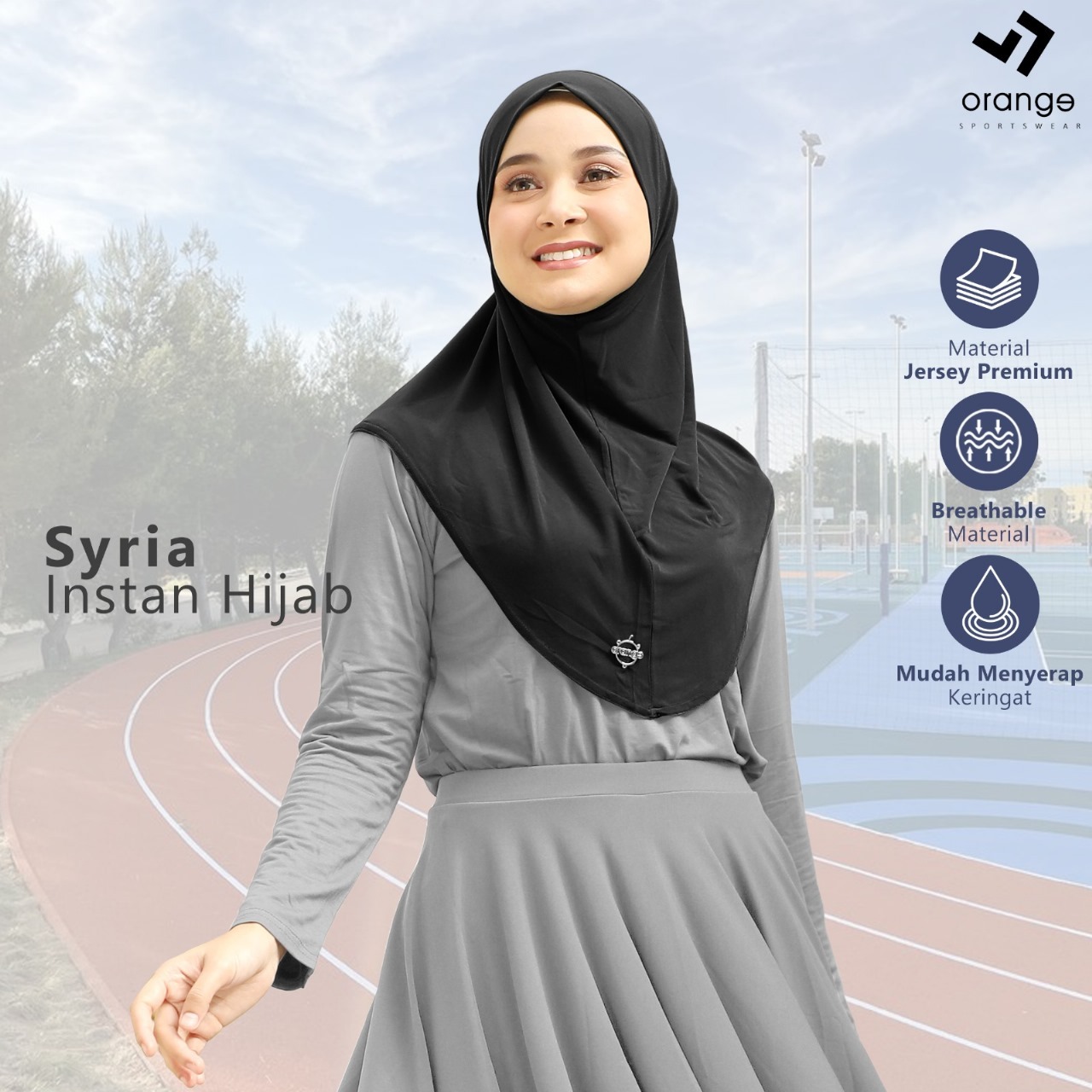 Bergo Sport Jersey Olahraga Syria Instan Hijab