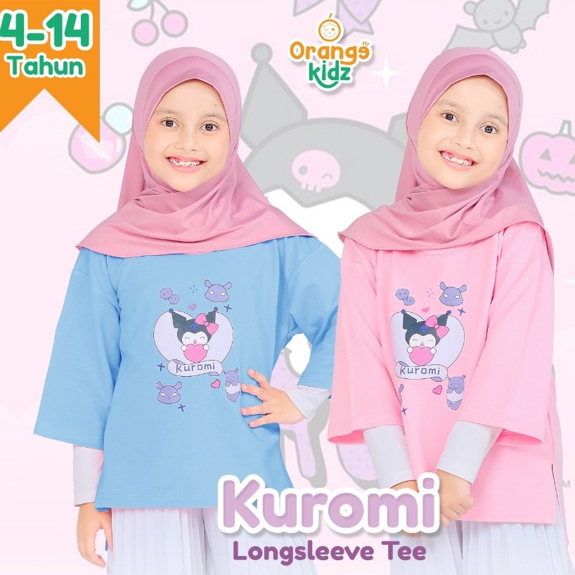 Kaos Anak Perempuan Motif Cinnamoroll Kuromi Long Sleeve Tee