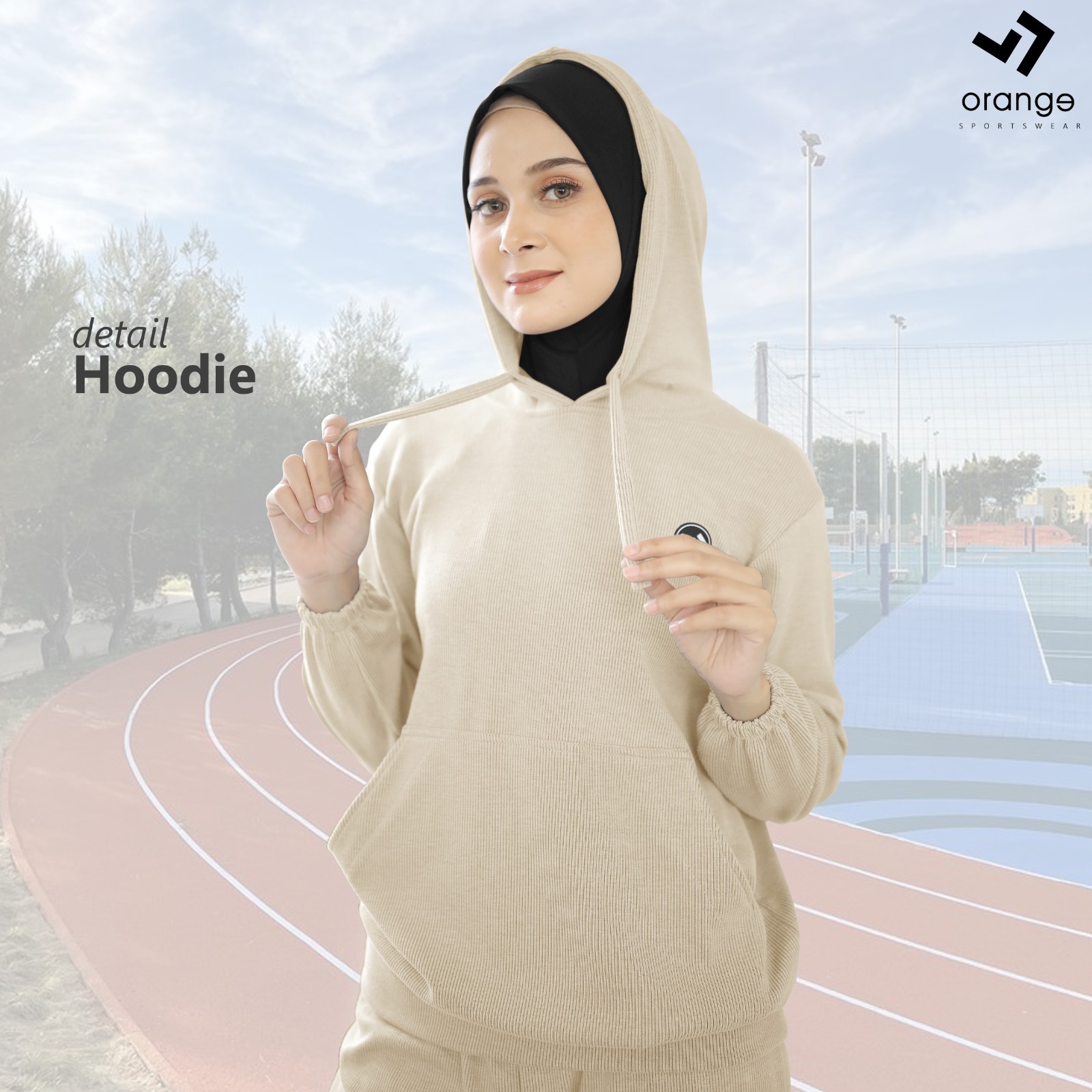 One Set Hoodie Knit Olahraga Wanita Vortex Training Set