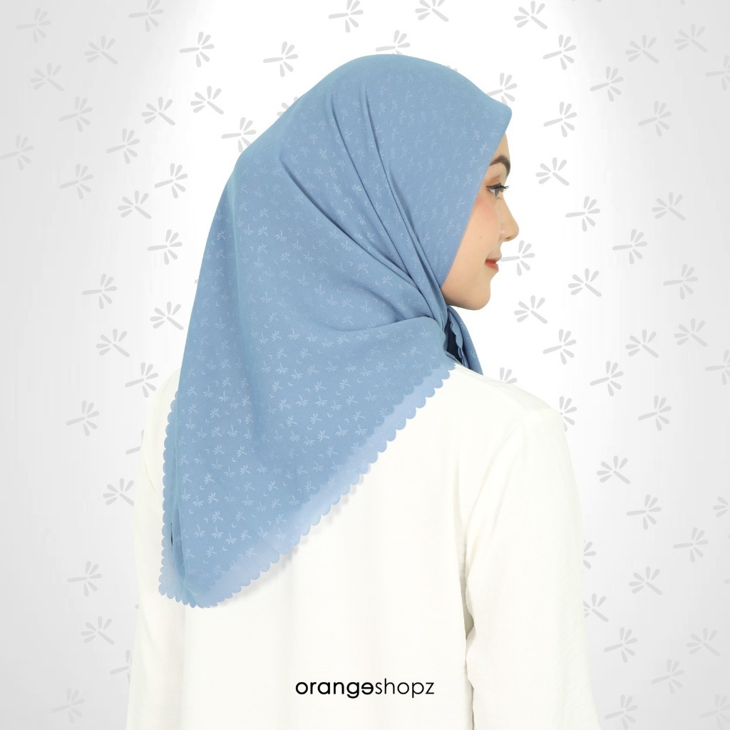 Hijab Segiempat Dandelion Lasercut Emboss Polycotton