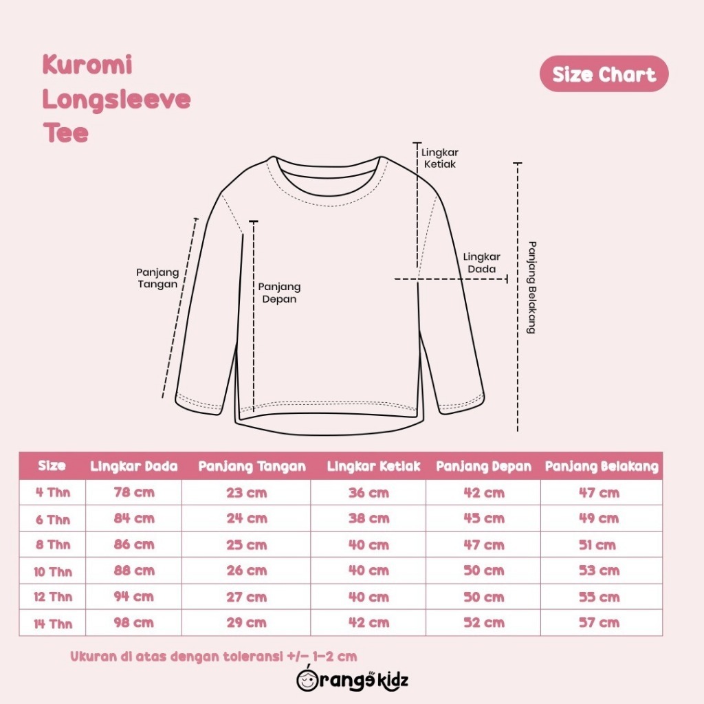 Kaos Anak Perempuan Motif Cinnamoroll Kuromi Long Sleeve Tee