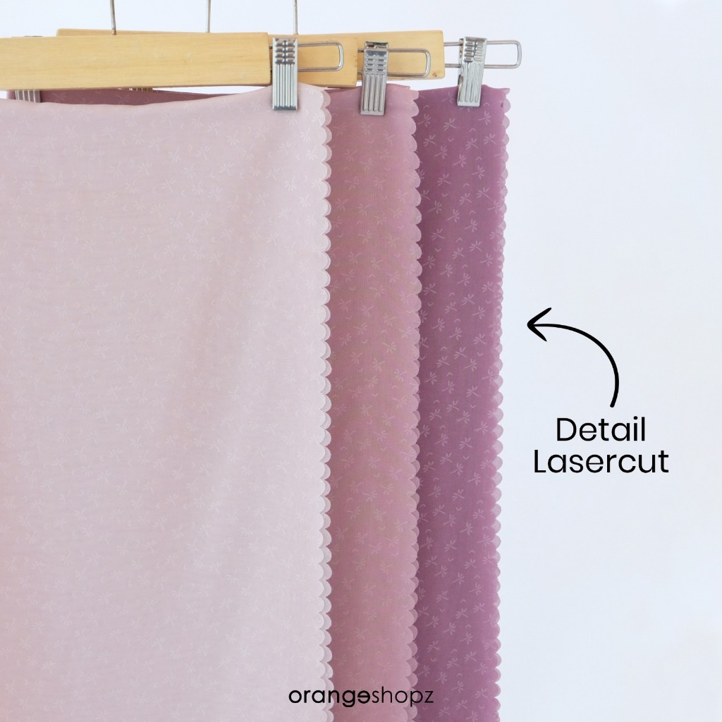 Hijab Segiempat Dandelion Lasercut Emboss Polycotton