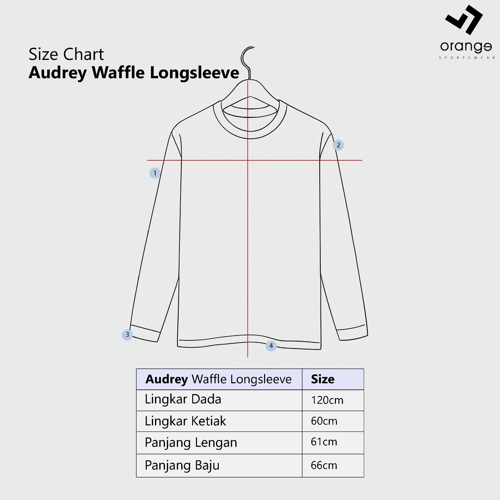 Atasan Olahraga Lengan Panjang Audrey Longslevve Waffle Tshirt