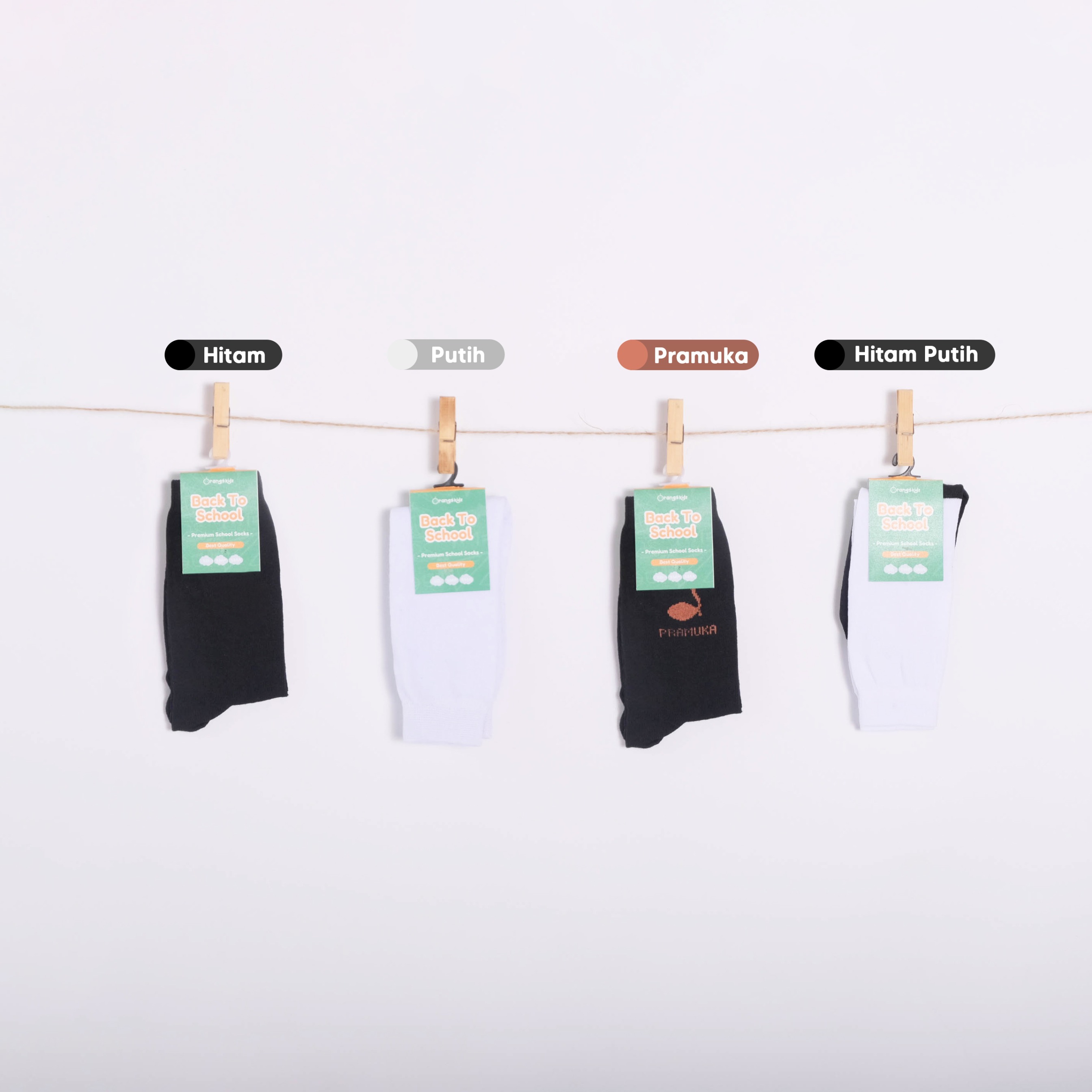 Kaos Kaki Sekolah Putih Hitam Ukuran SD SMP SMA