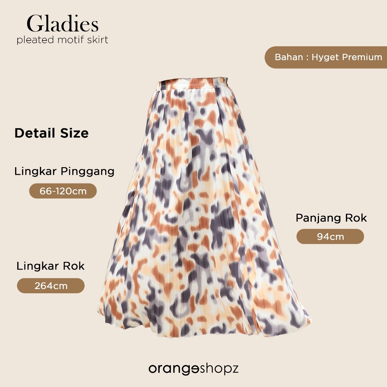Gladies Pleated Skirt Motif