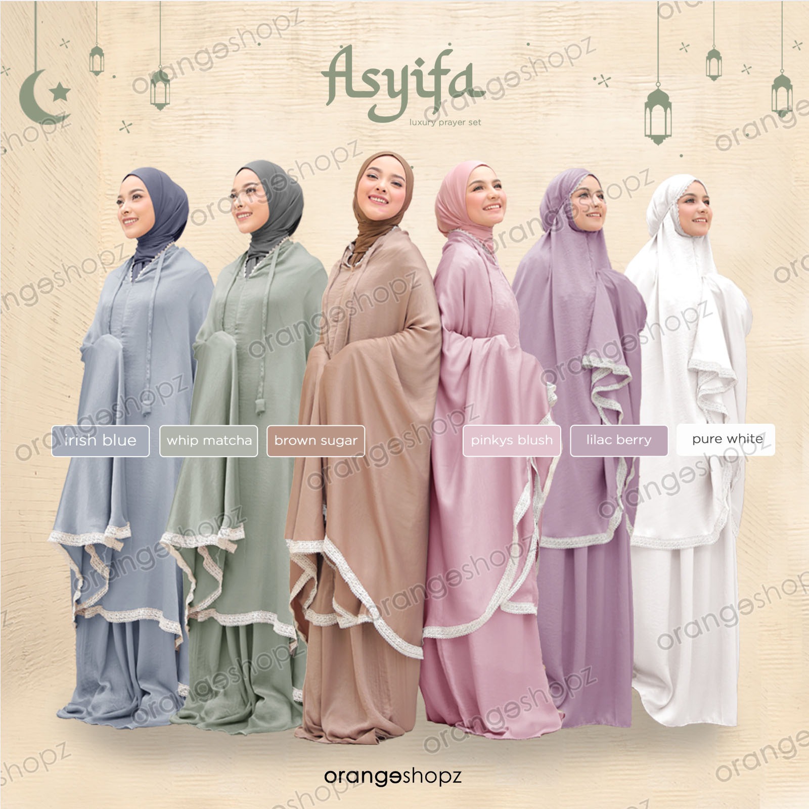 Mukena Brokat 2in1 Resleting Luxury Prayer Set FREE Sejadah Tasbih