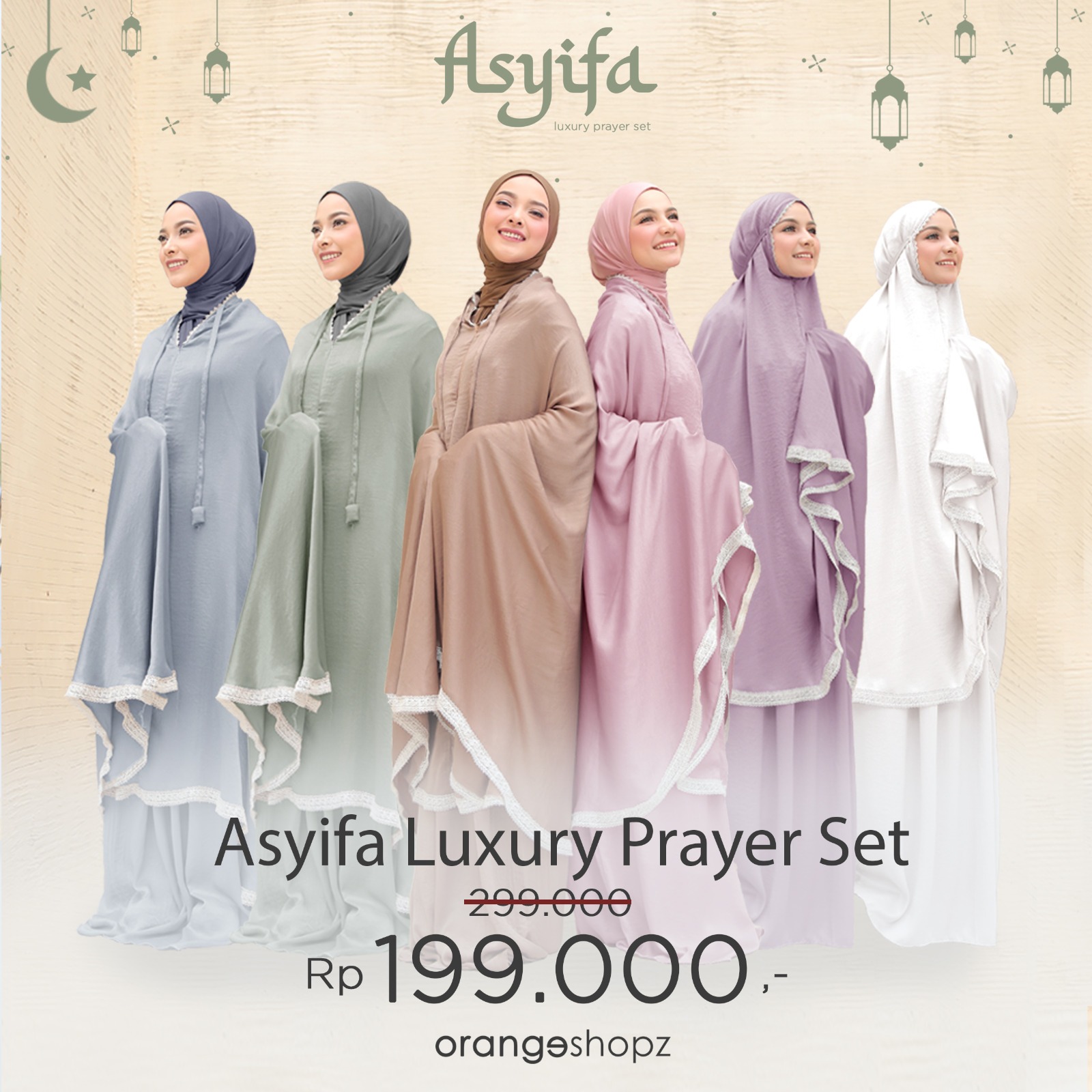 Mukena Brokat 2in1 Resleting Luxury Prayer Set FREE Sejadah Tasbih