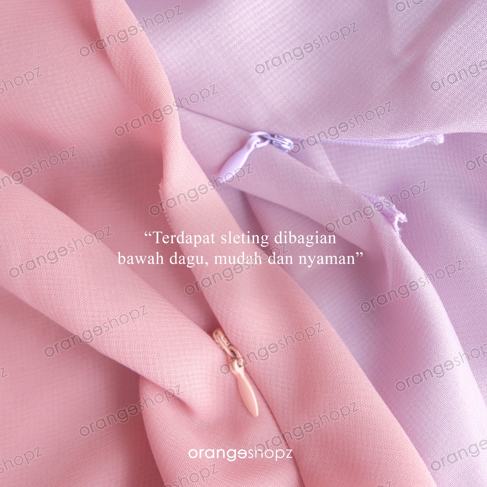 Hijab Segiempat Instan Zipper Jilbab Resleting Anak