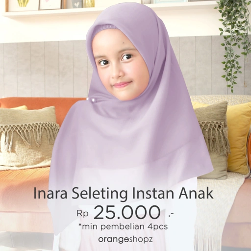 Image of Hijab Segiempat Instan Inara Sleting Anak & Couple