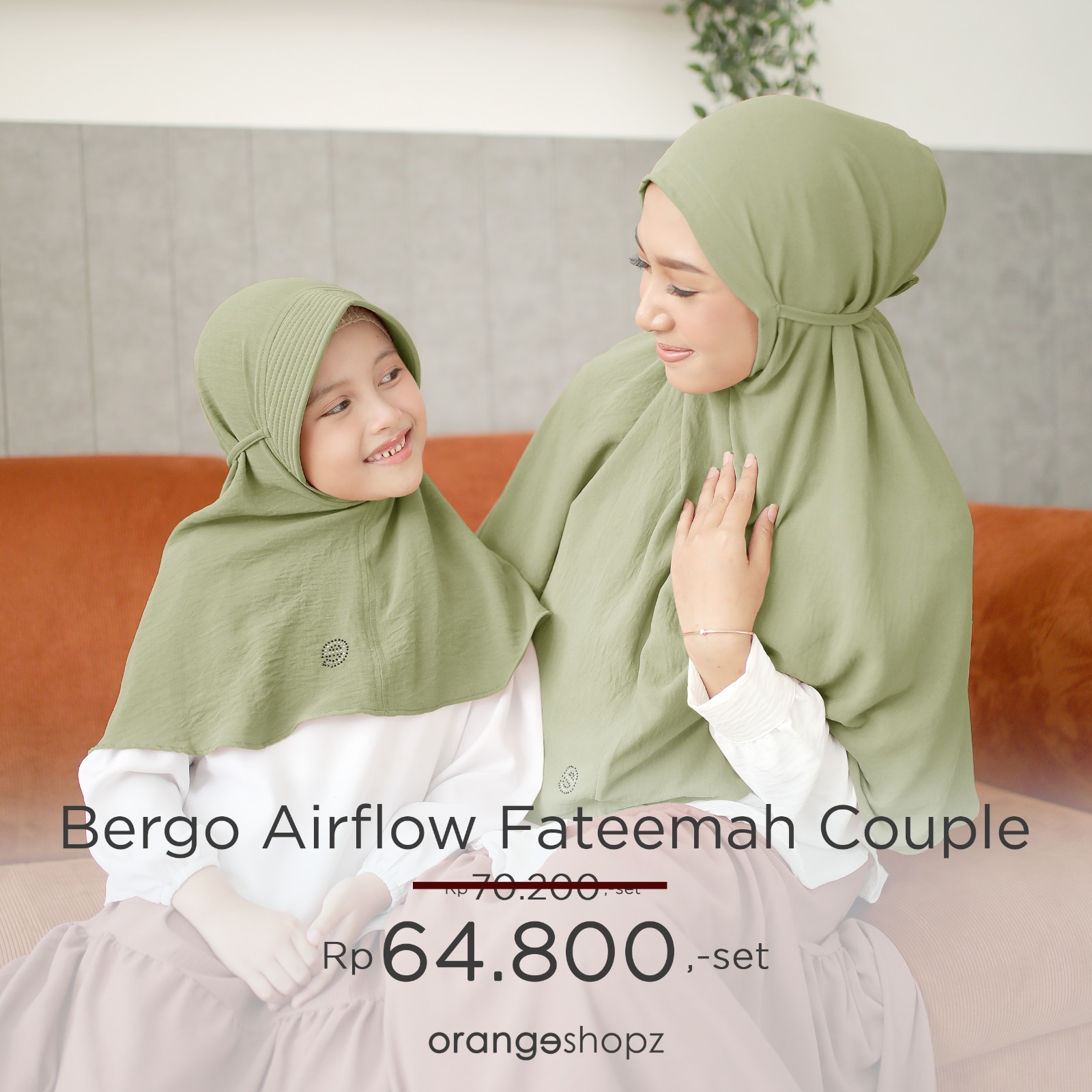 Hijab Instan Bergo Airflow COUPLE Ibu & Anak Fateemah