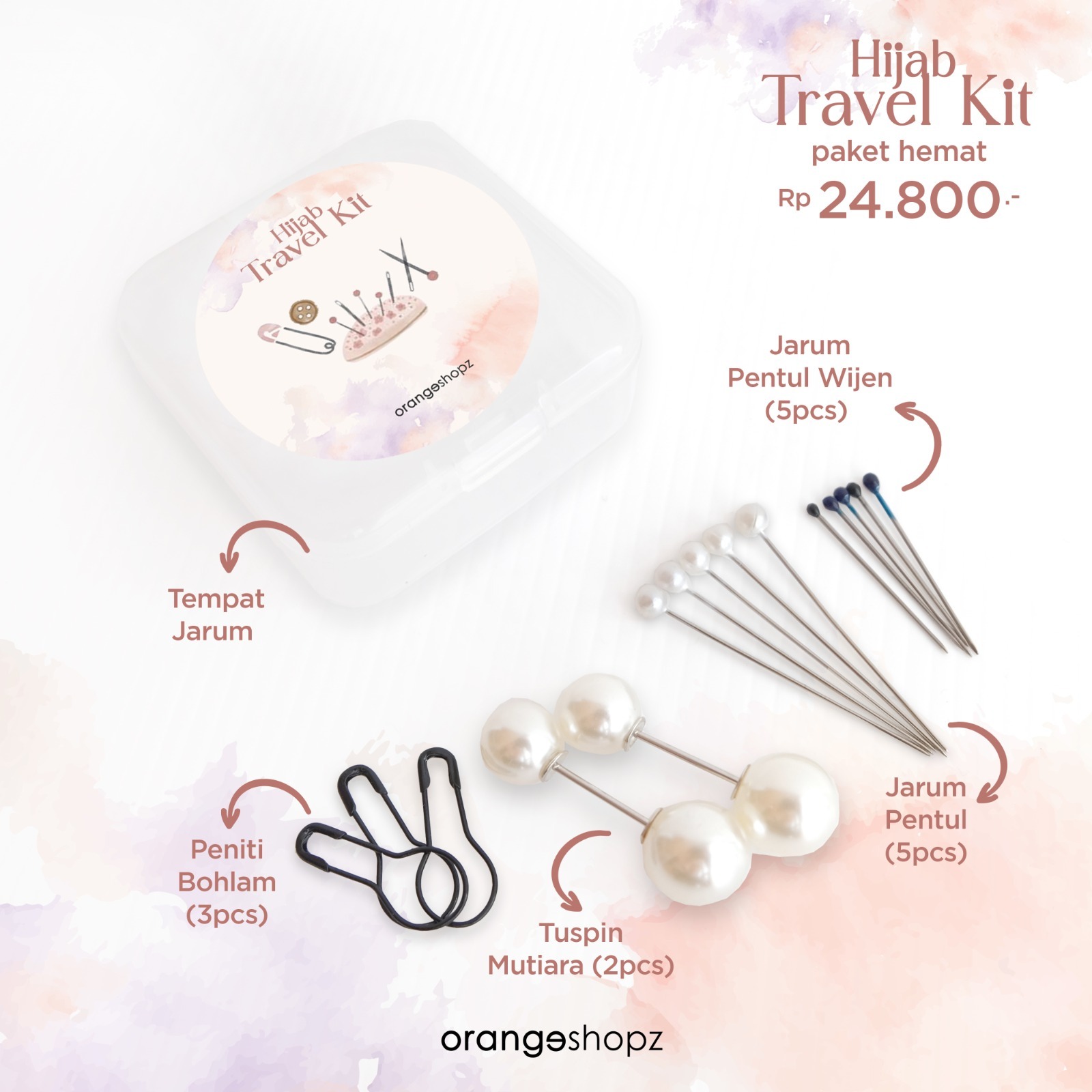 Hijab Travel Kit / Kotak Jarum Pentul Unik / Compact Hijab Kit