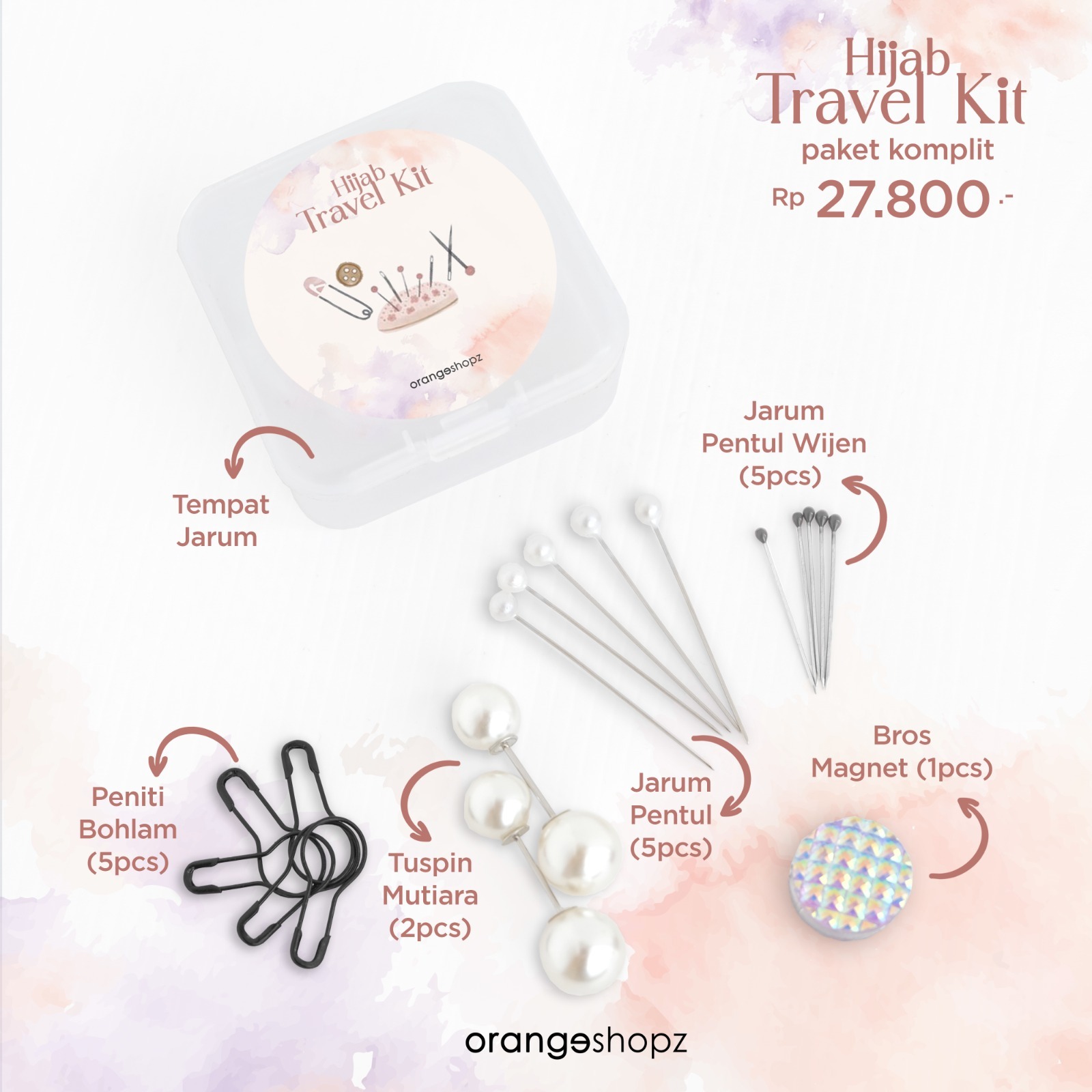 Hijab Travel Kit / Kotak Jarum Pentul Unik / Compact Hijab Kit