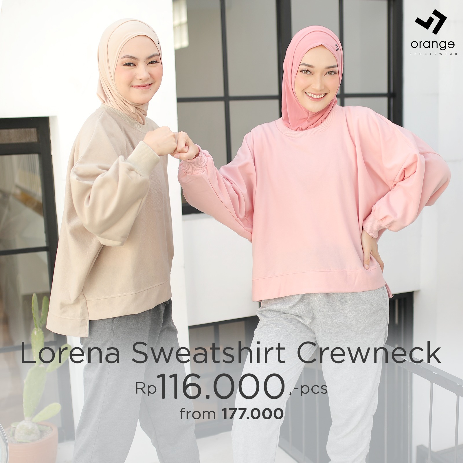 Basic Sweater Batwing Oversize Olahraga Lorena Sweatshirt