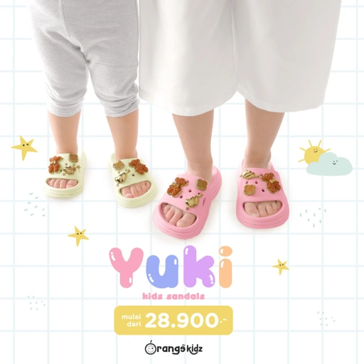 Image of Sendal Jelly Wedges Selop Anak Perempuan Yuki Kids Sandals FREE Jibbitz