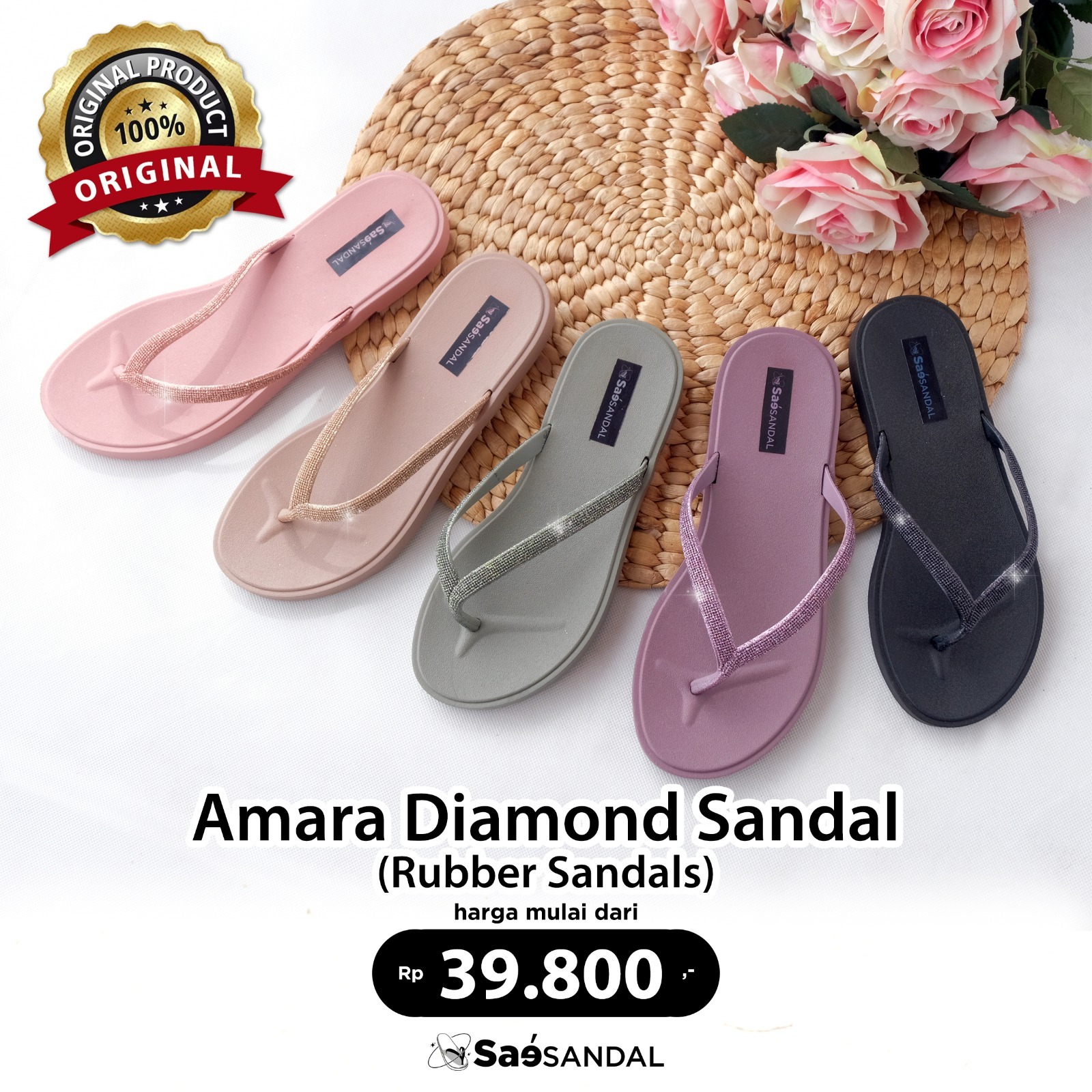 Sandal Flat Wanita Tali Jepit Floressa Slipper Sandals
