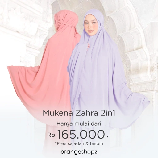 Image of Mukena Zahra 2in1 Prayer Set Lasercut FREE SEJADAH TASBIH