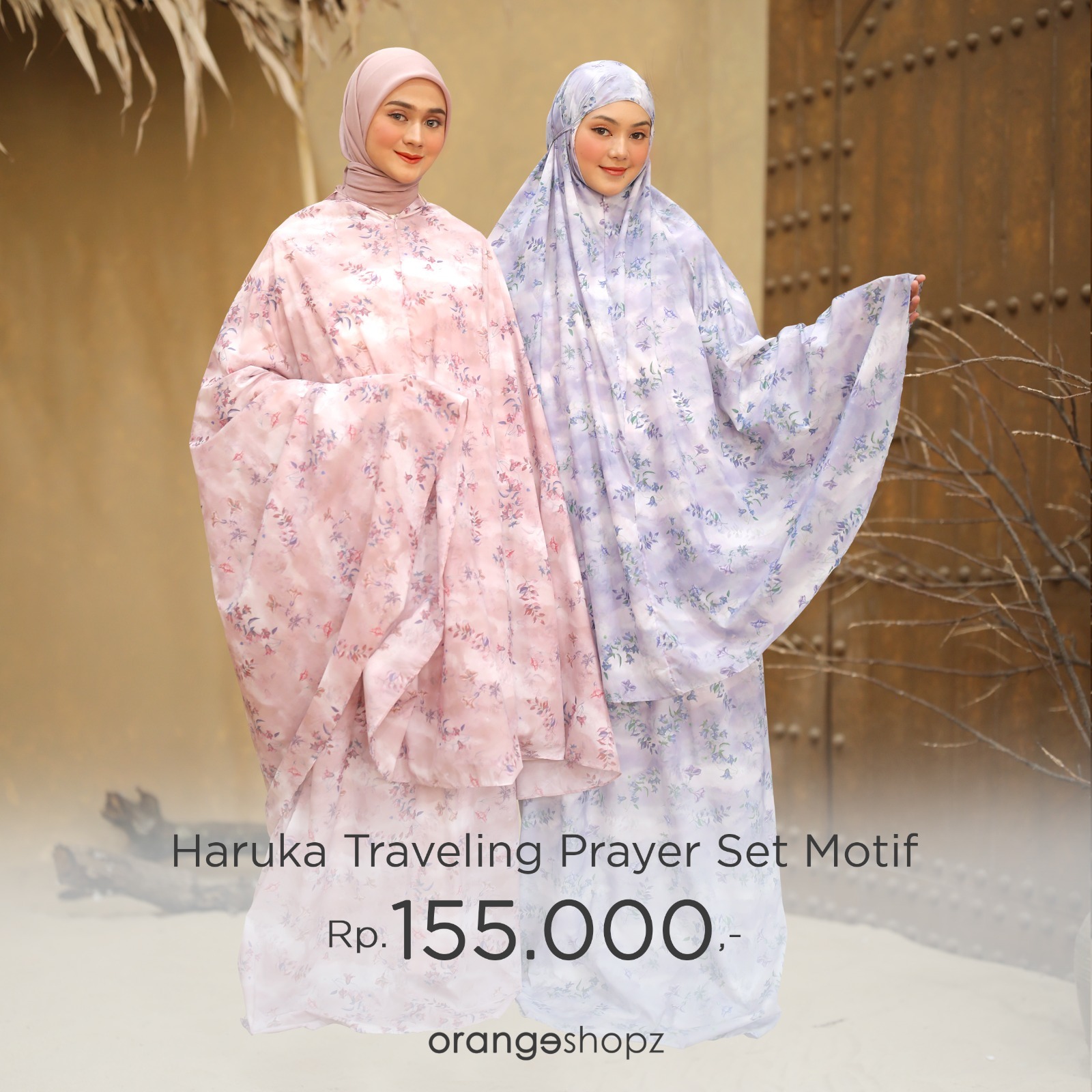 Mukena Traveling Motif Haruka 2in1 Prayer Set