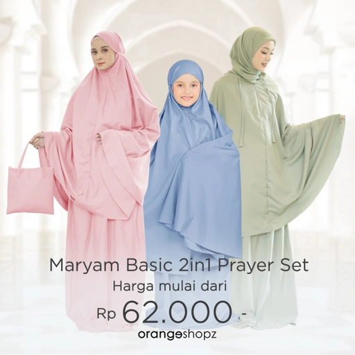 Image of Mukena 2in1 Resleting Anak Remaja Dewasa Maryam Basic Prayer Set