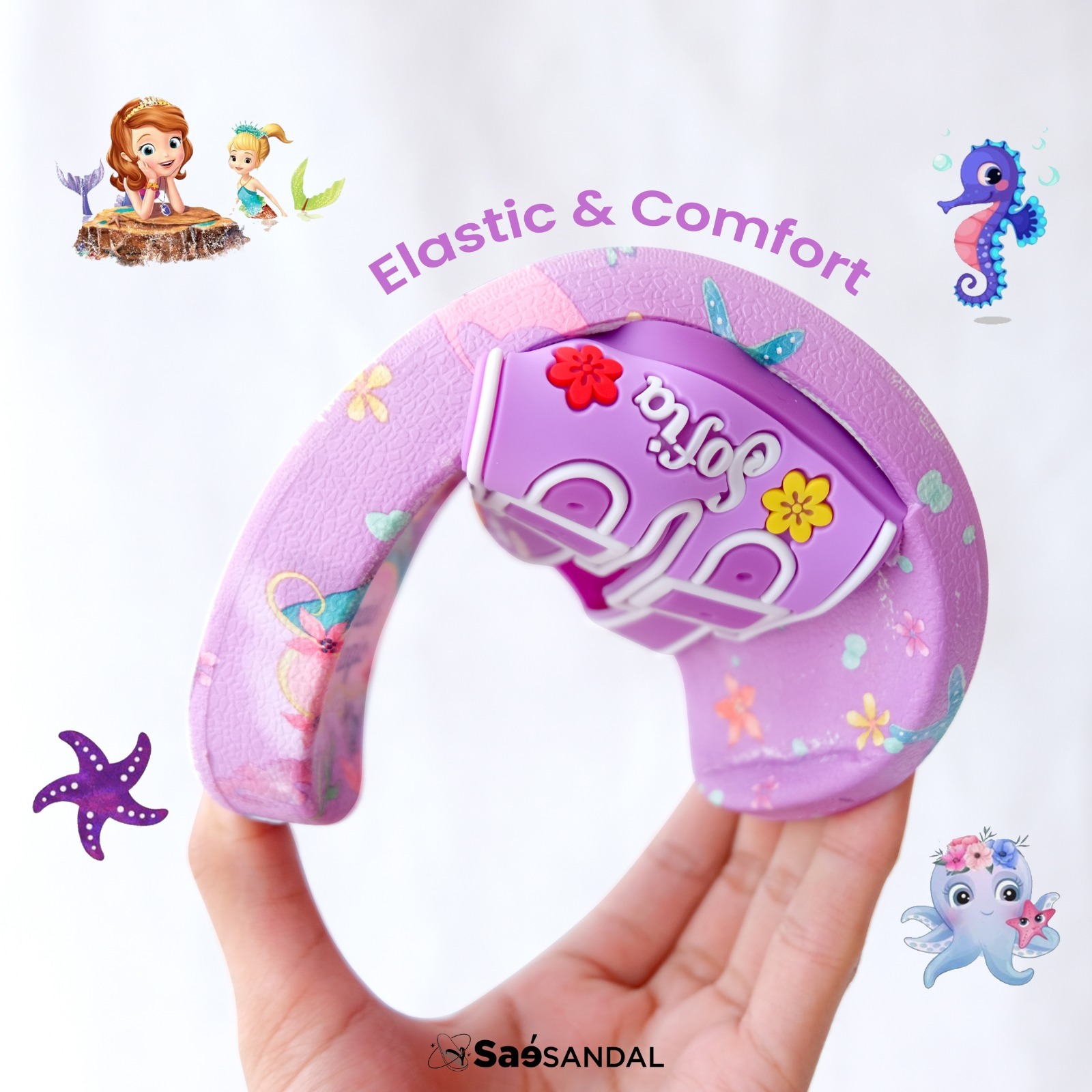 Sendal Selop Karet Anak Perempuan Import Model Princess SOFIA by Orangeshopz