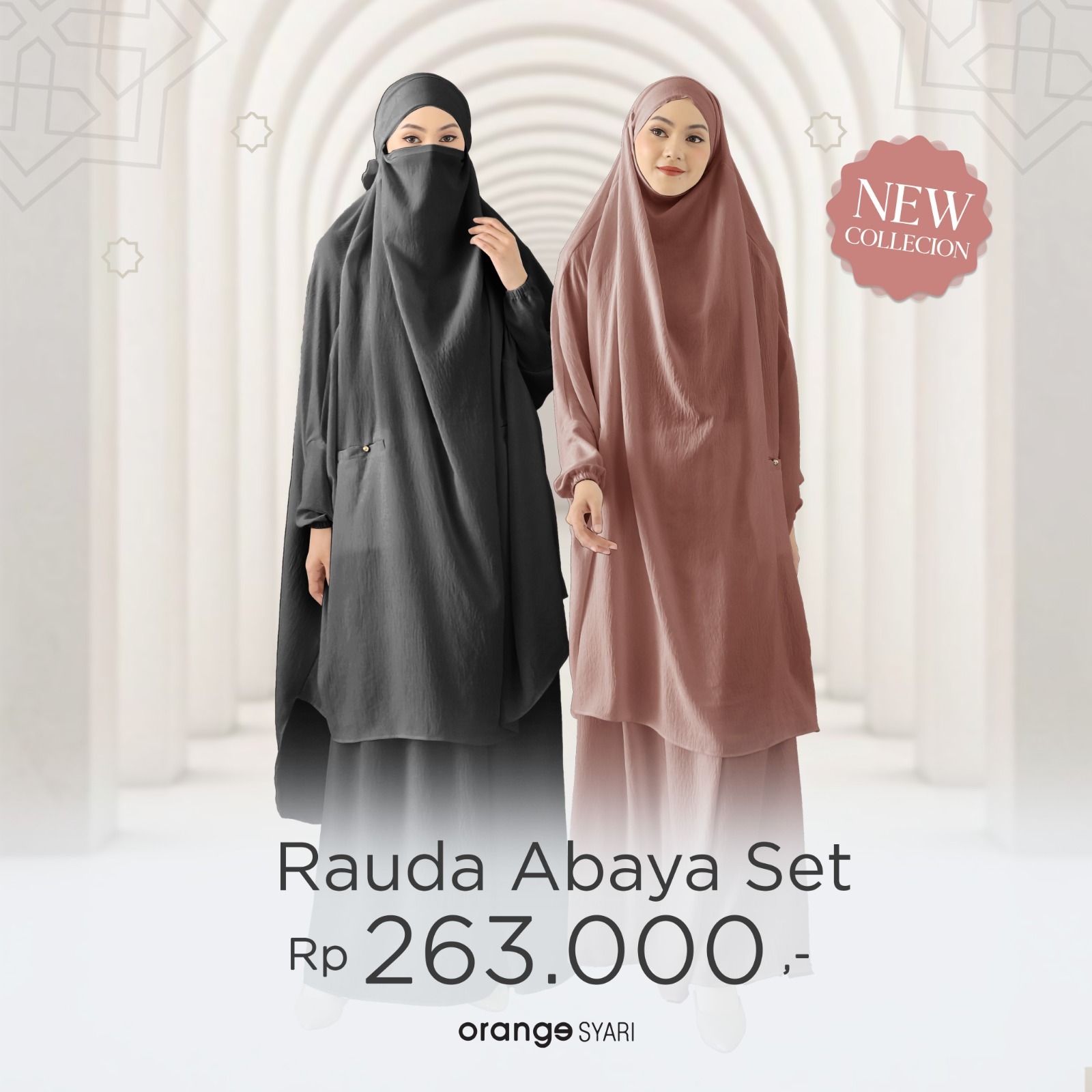 Rauda Abaya Set Syari Haji dan Umroh