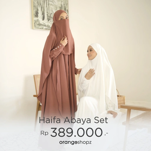 Image of Haifa Abaya Set French Khimar Gamis Haji dan Umroh