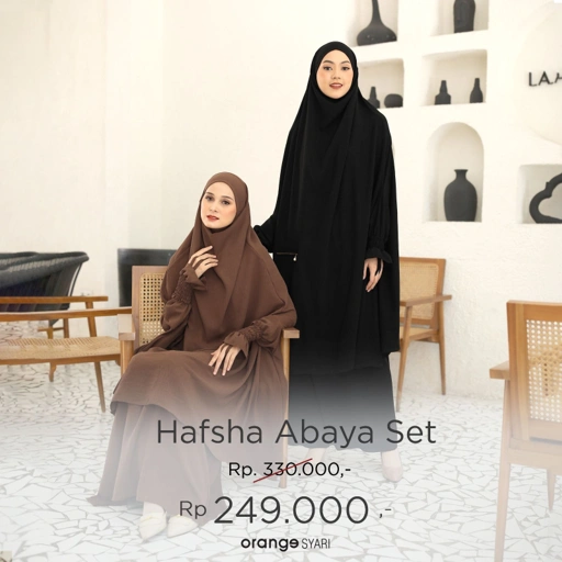 Image of Hafsha Abaya Set Syari Haji dan Umroh