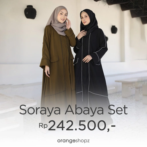 Image of Soraya Abaya Set Gamis List Syari Haji dan Umroh