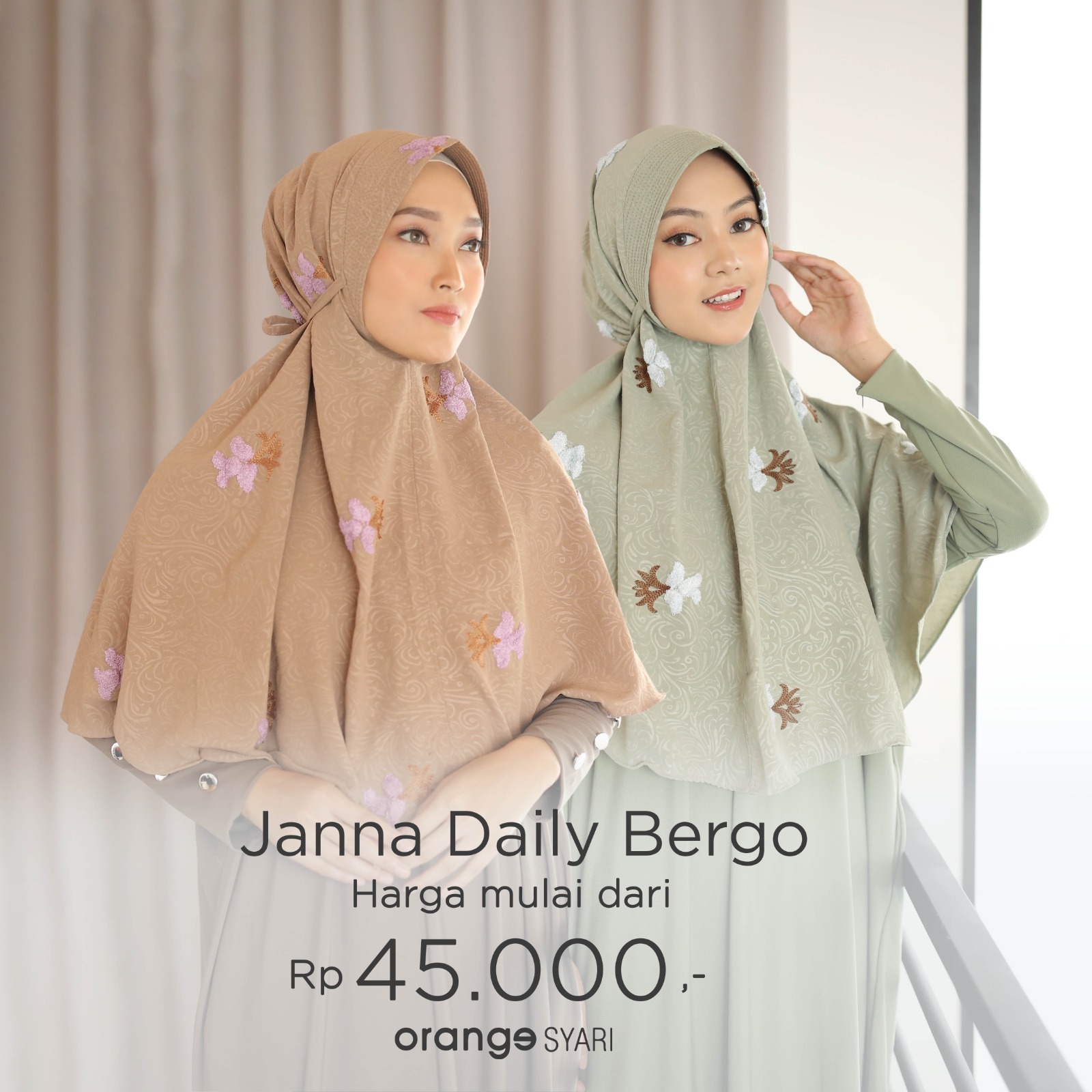 Hijab Instan Bergo Bordir Janna Airflow Embroidered