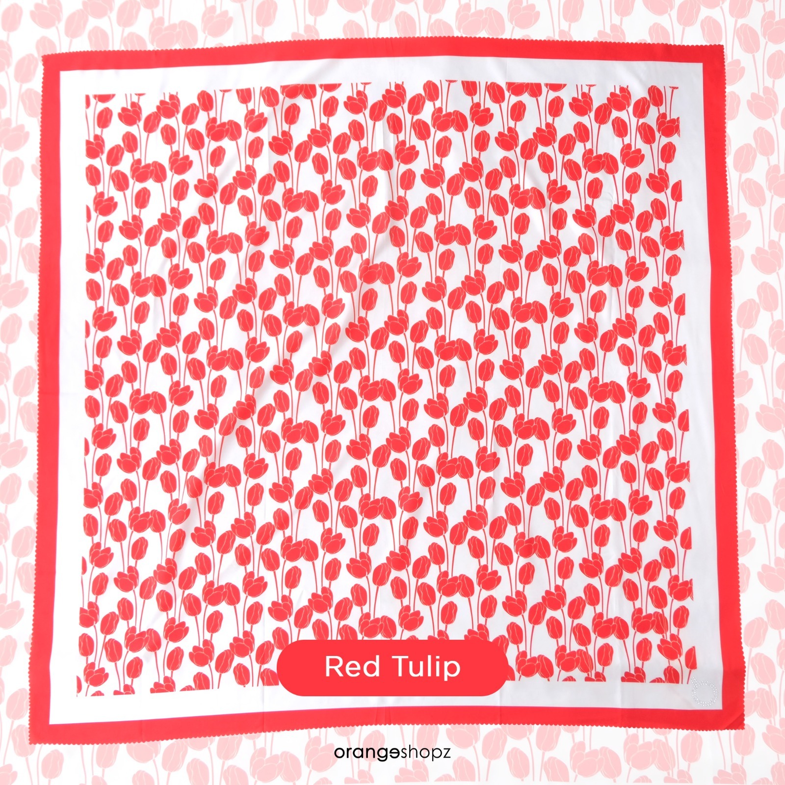 Hijab Segiempat Merah Putih Motif Nusantara Ethnic Scarf