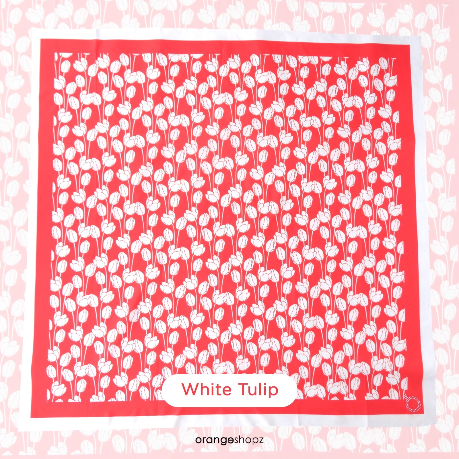 Hijab Segiempat Merah Putih Motif Nusantara Ethnic Scarf