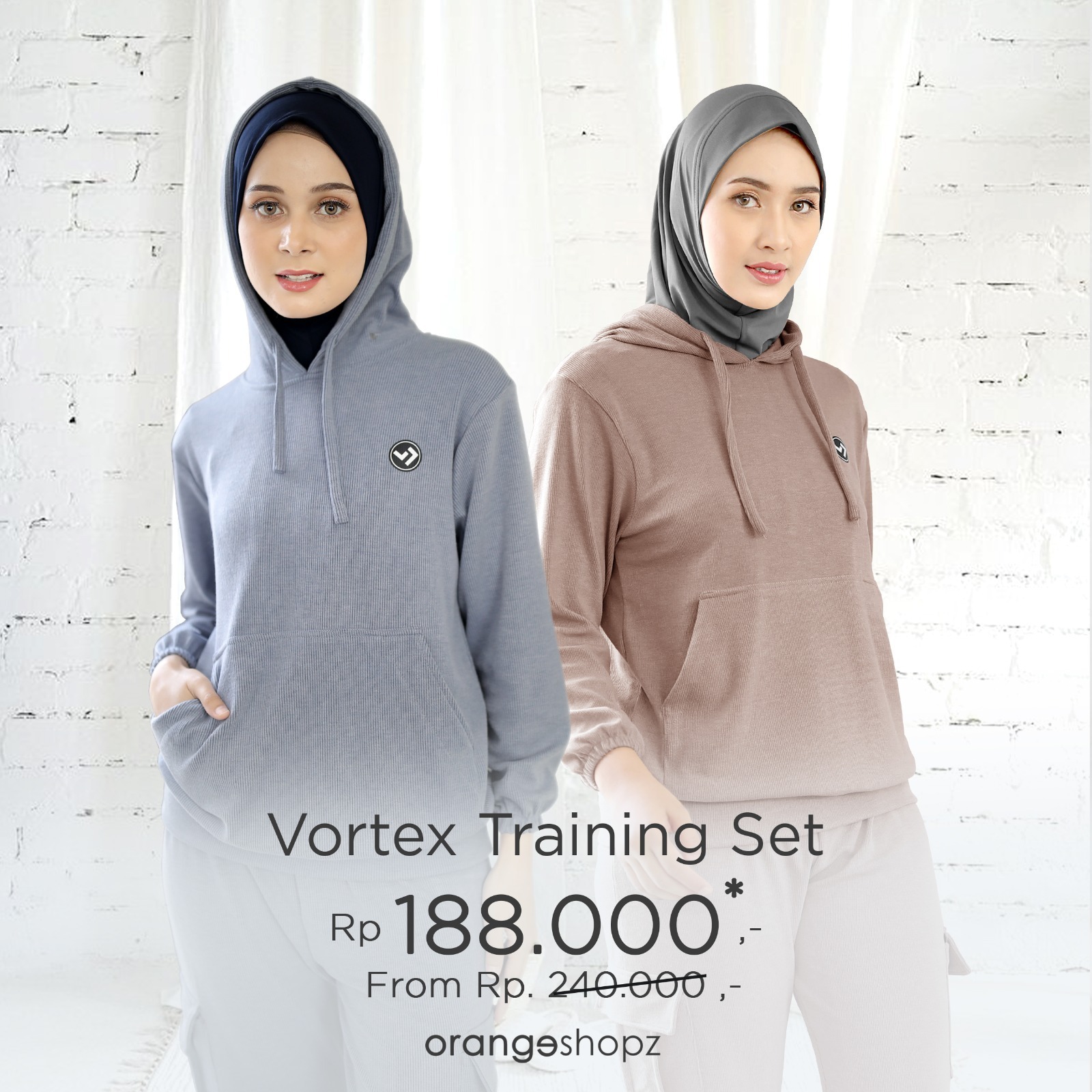 Oneset Knit Training Olahraga Running Sepeda Senam Kekinian Sporty Set