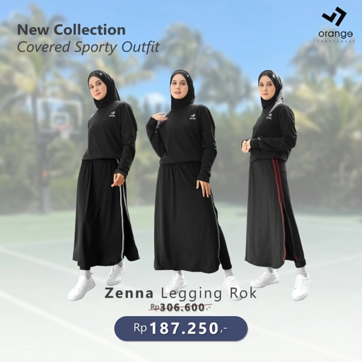 Image of Legging Rok Panjang Olahraga Muslimah Zenna Sporty
