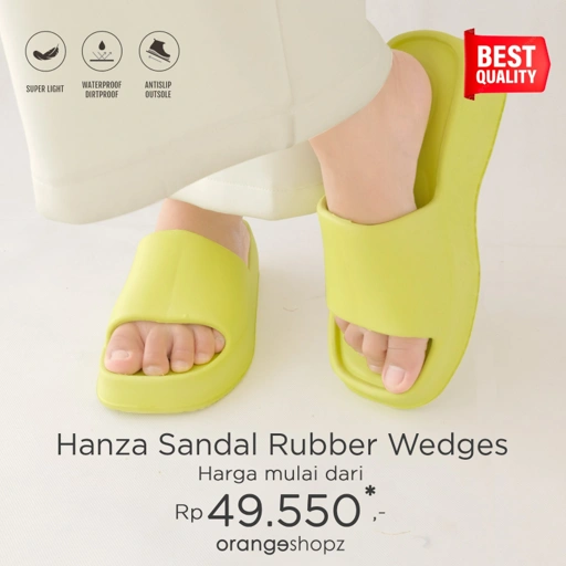 Image of Sendal Wanita Slip On Korean Style Hanza Sandals Rubber Wedges