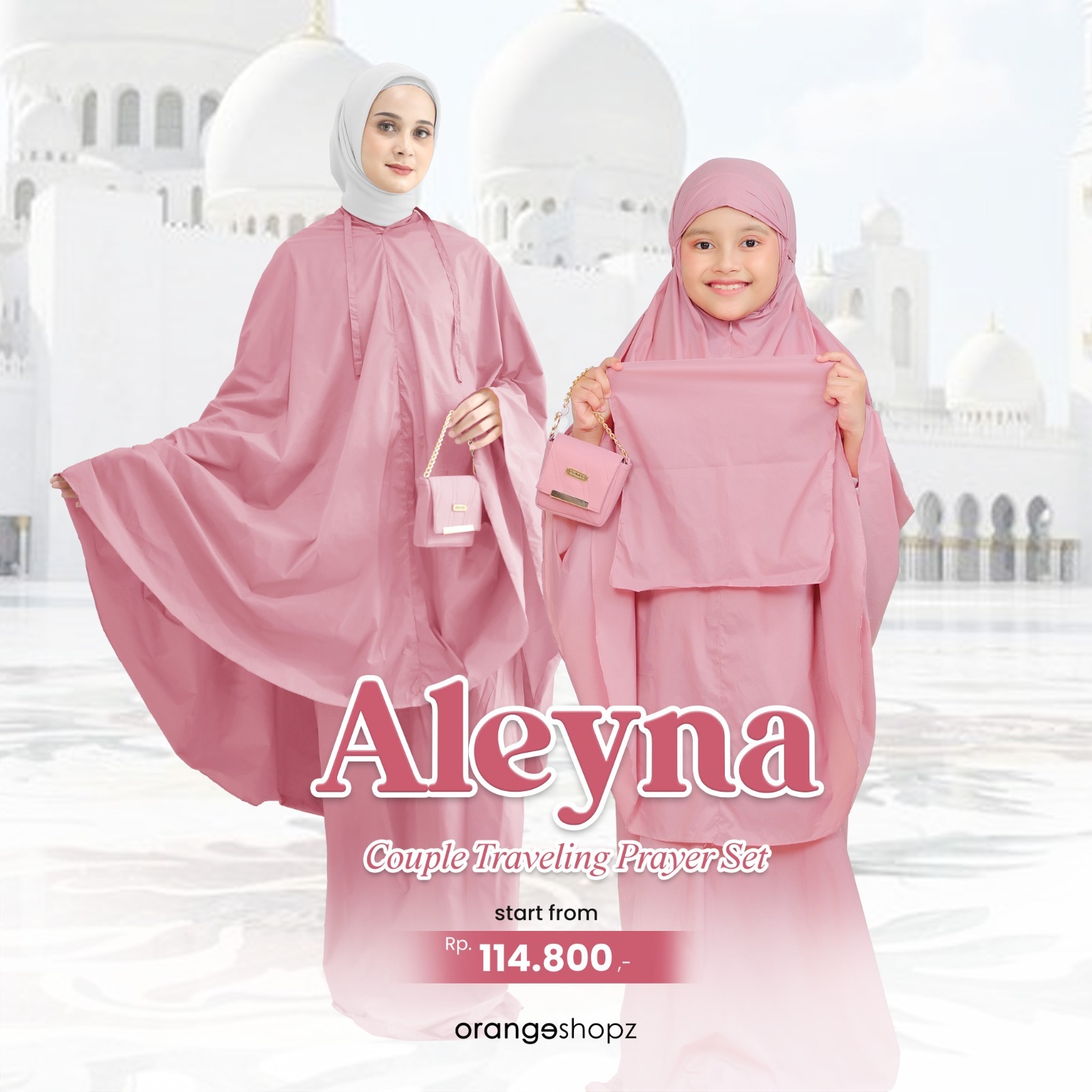 Mukena Mini Traveling Anak dan Dewasa Aleyna Prayer Set 