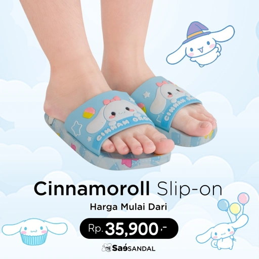 Image of Sendal Selop Karet Anak Perempuan Import Motif Cinnamoroll