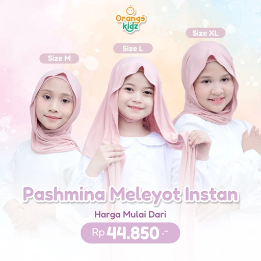 Image of Pashmina Inner Meleyot Anak / Hijab Instan Oval Meleyot Kaos Premium Anak