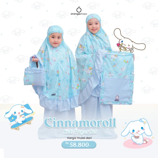 Image of Mukena Motif Ruffle Anak Model 2in1 Resleting Series Premium Free Tas Sajadah