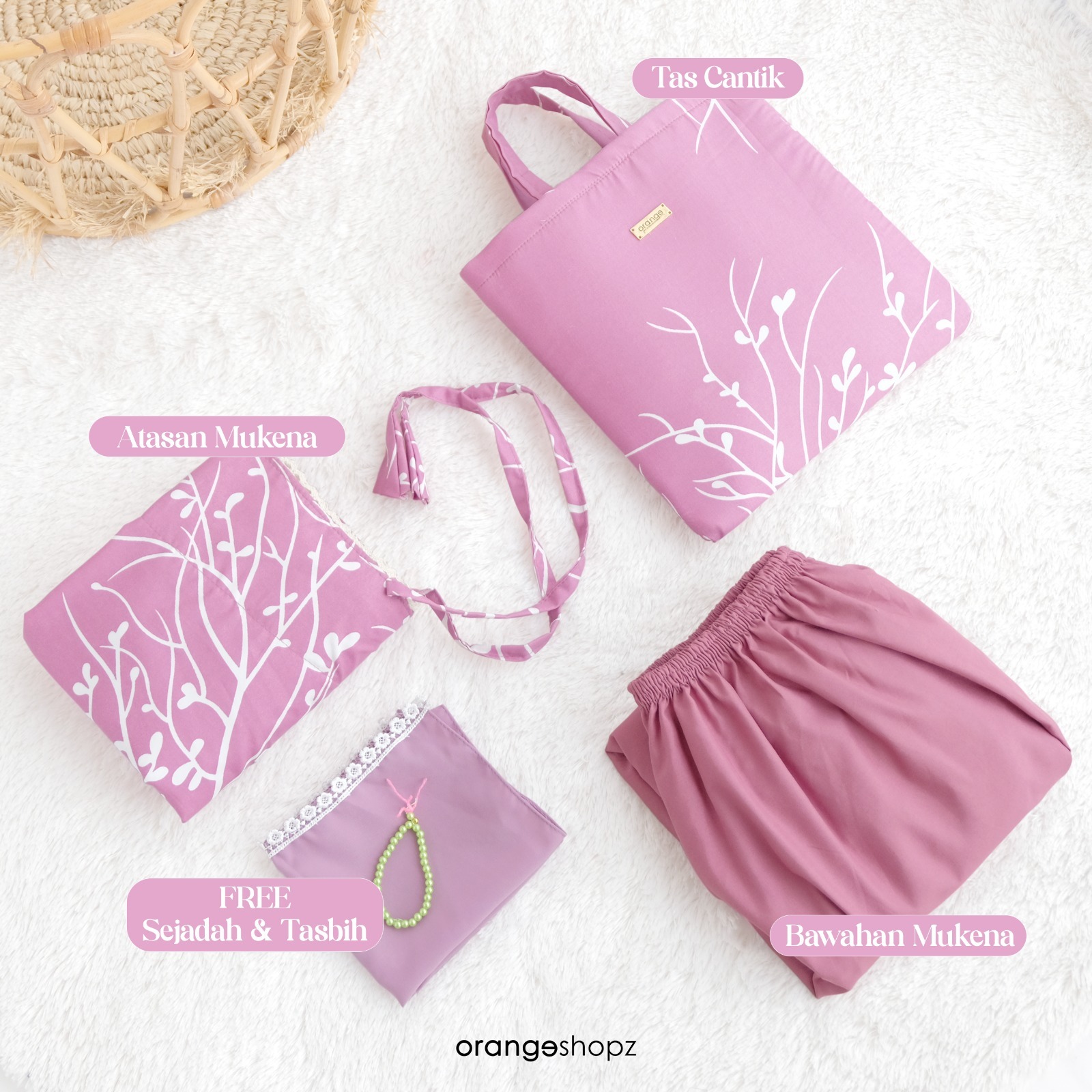 Mukena Maryam Motif Renda 2in1 Prayer Set FREE SEJADAH TASBIH