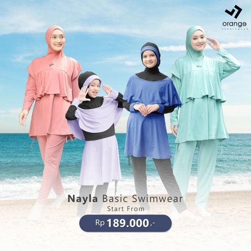 Image of Setelan Baju Renang Muslim Syar'i Dewasa Anak Perempuan / Basic Swimwear