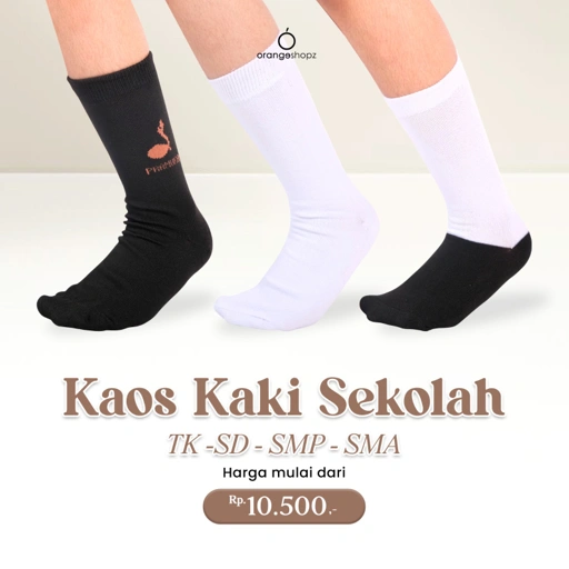 Image of Kaos Kaki Sekolah Putih Hitam Ukuran SD SMP SMA