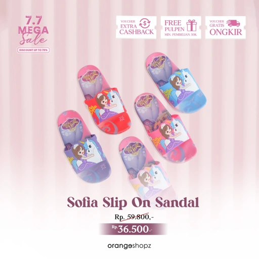 Image of Sendal Selop Karet Anak Perempuan Import Model Princess by Orangeshopz