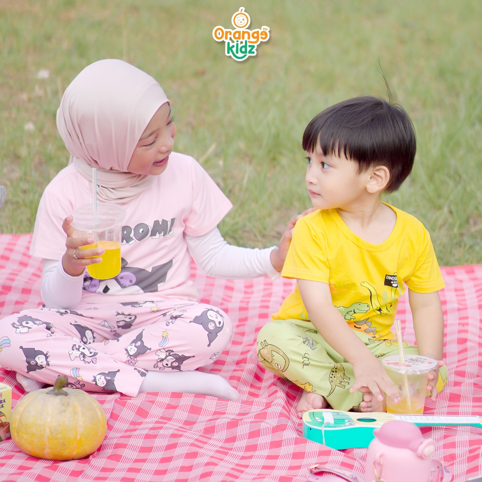 Setelan Santai Anak Perempuan Laki-Laki Karakter Kartun Kuromi Lucu Oneset Long Pants