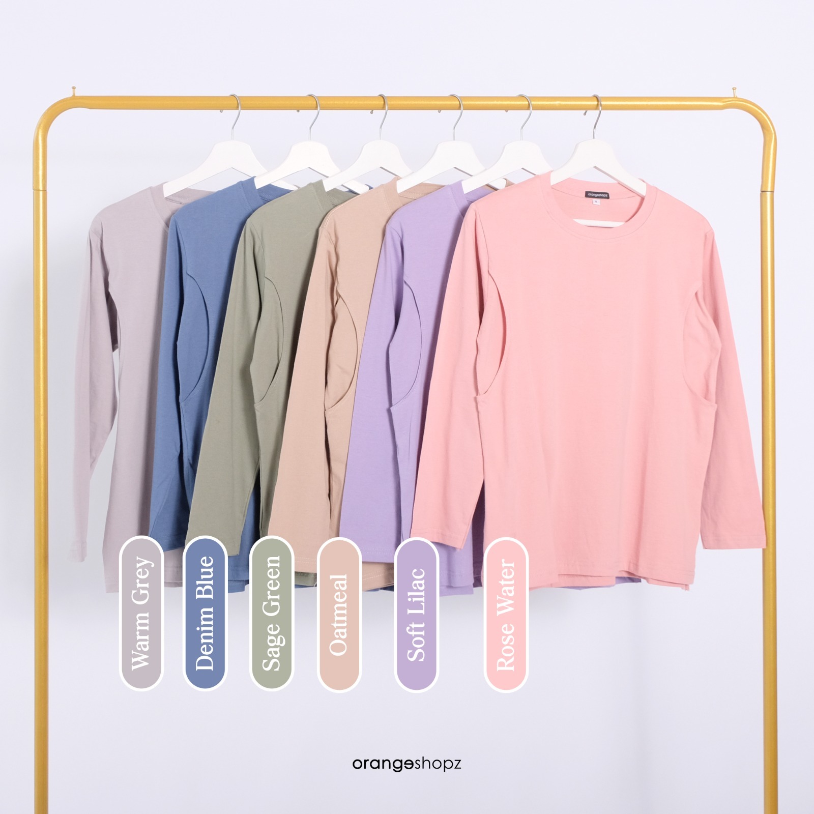 Nursing Basic Tee Long Sleeve / Kaos Atasan Ibu Baju Menyusui Anak Bayi Busui