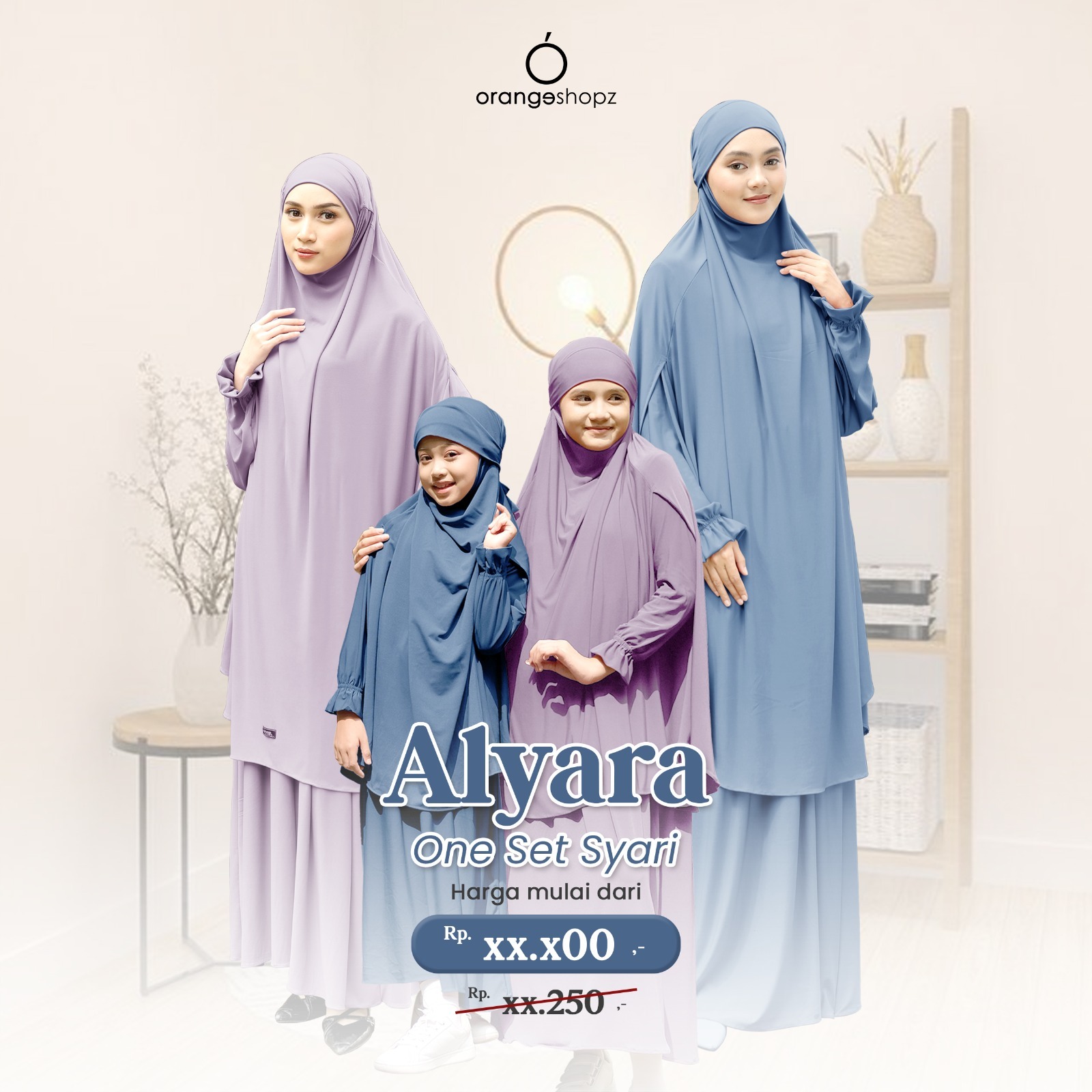 Baju Gamis Anak Perempuan Cadar Set French Khimar Alyara One Set Syari