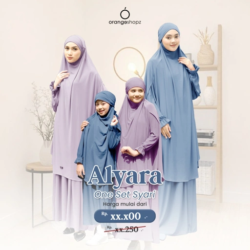 Image of Baju Gamis Anak Perempuan Cadar Set French Khimar Alyara One Set Syari