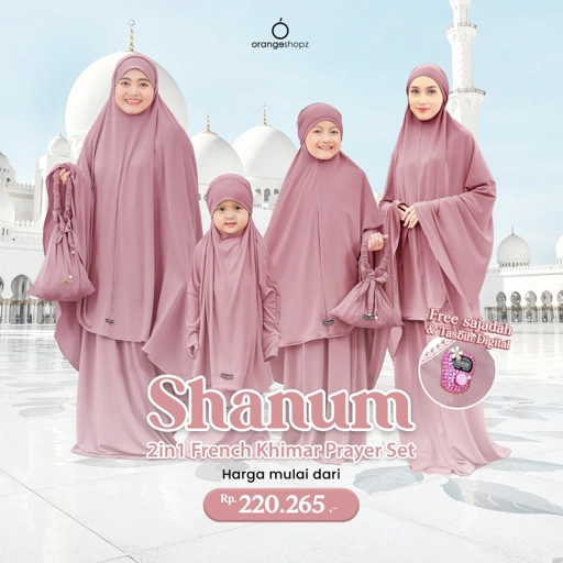 Image of Mukena Shanum 2in1 Prayer Set - Mukena Set Multifungsi French Khimar Umroh Haji 