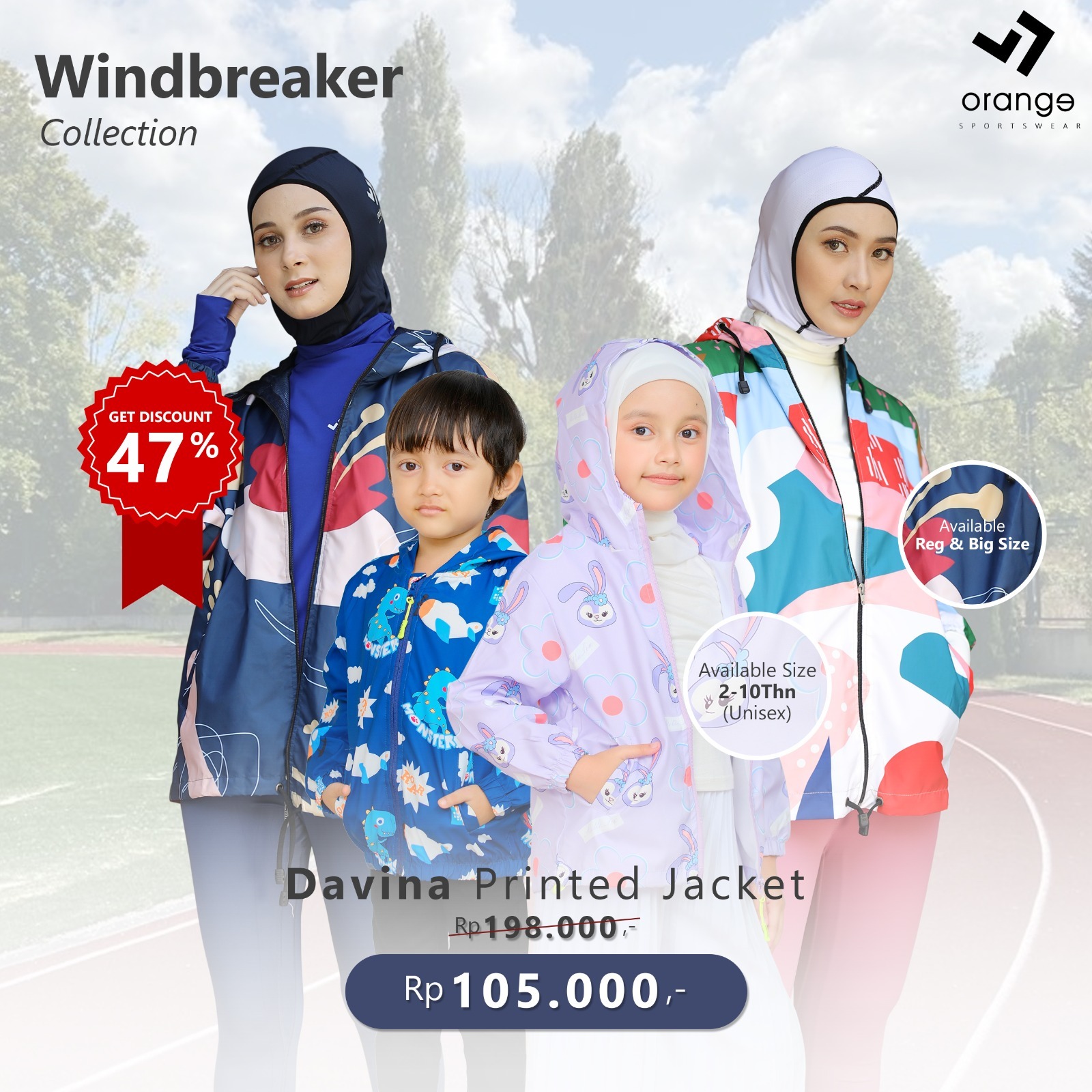 Davina Printed Jacket Anak dan Dewasa