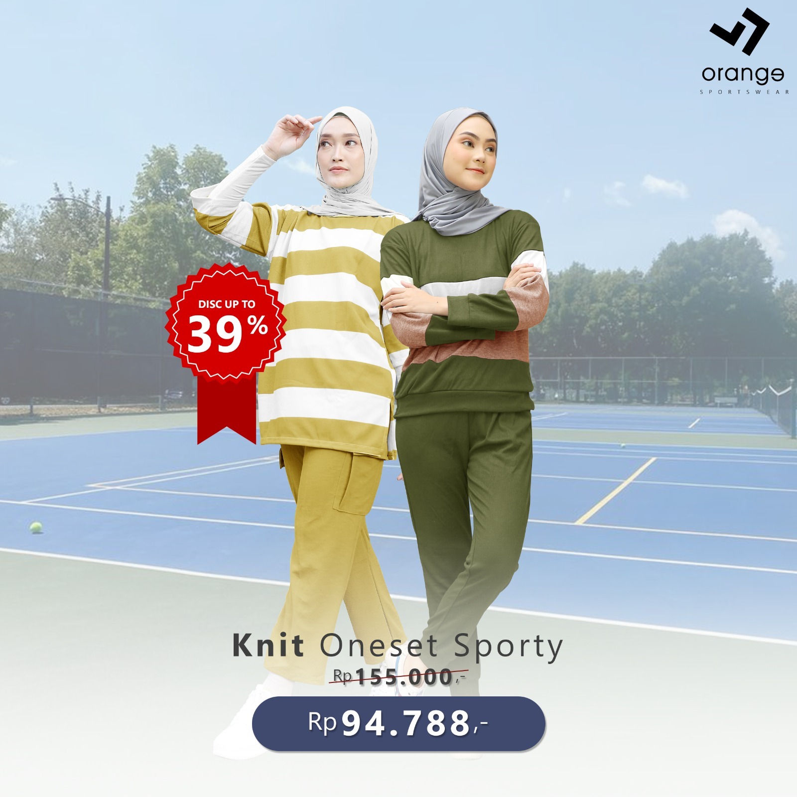 Oneset Knit Training Olahraga Running Sepeda Senam Kekinian Sporty Set