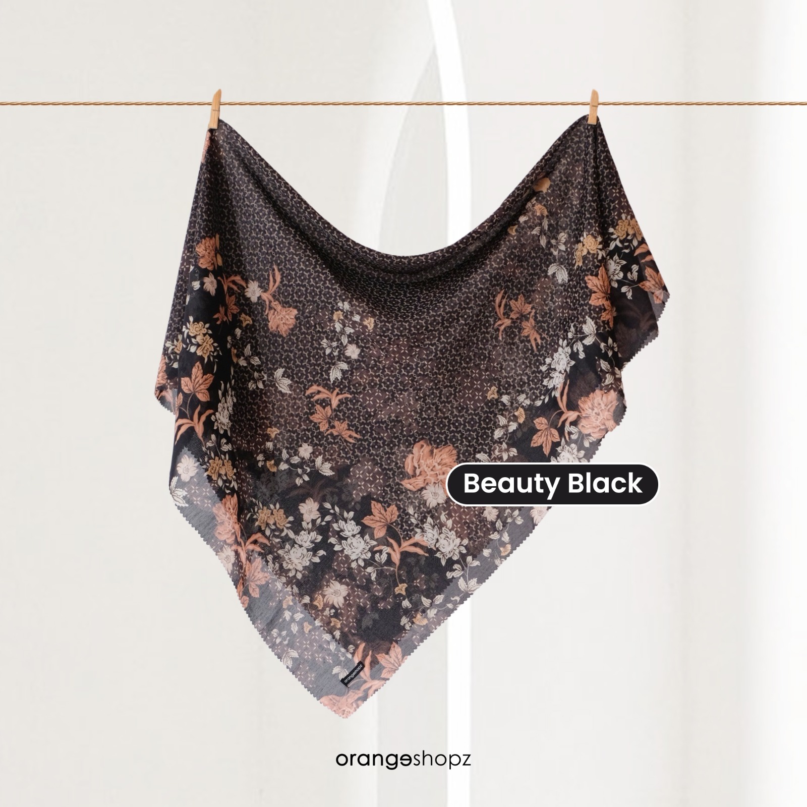 Hijab Segiempat Motif Gardenia Ethnic Scarf