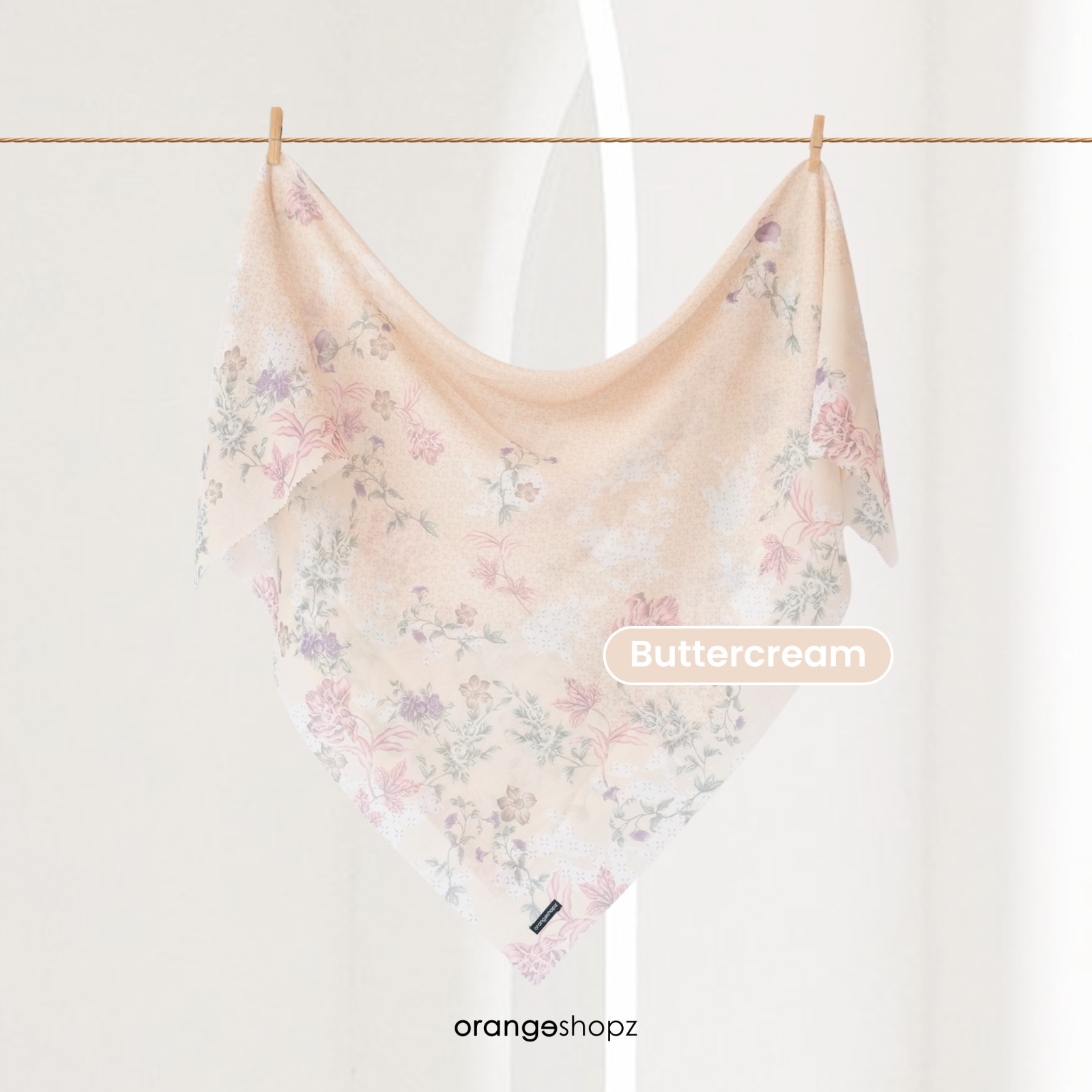 Hijab Segiempat Motif Gardenia Ethnic Scarf